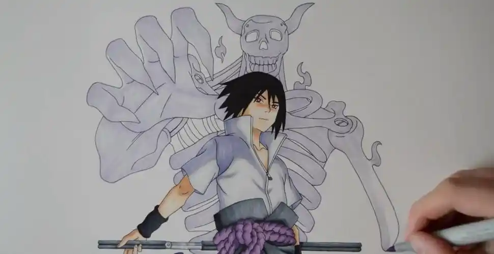 画火影忍者佐助,一步一步教画宇智波佐助