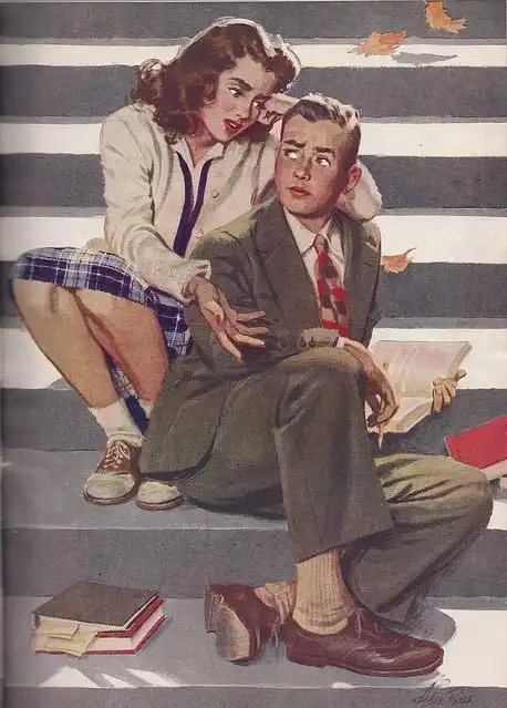 复古女郎海报画画报