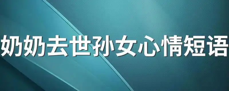 奶奶去世孙女心情短语 奶奶去世孙女心情短语推荐-酷奇经验网