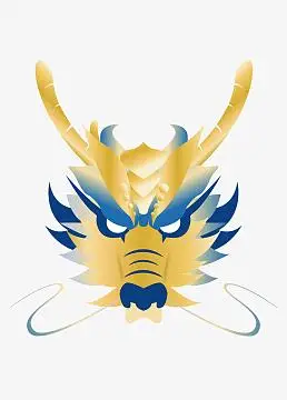 端午金色龙头图案