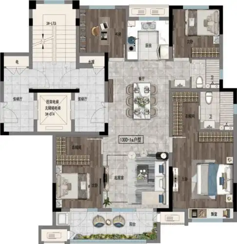淄博周村吾悦广场3#楼 建面约135m05洋房即将加推_户型