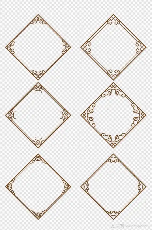 中国风古典花纹方形边框中式标题框文本框