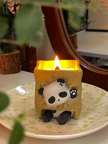 still【熊猫没有黑眼圈】可爱萌宠香薰蜡烛创意室内持久家用送礼