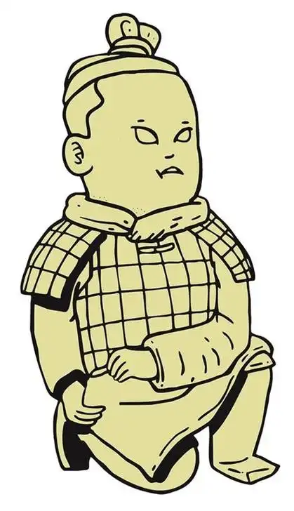 马俑的简笔画儿童兵马俑简笔画彩色将军俑儿童简笔画兵马俑简笔画作品