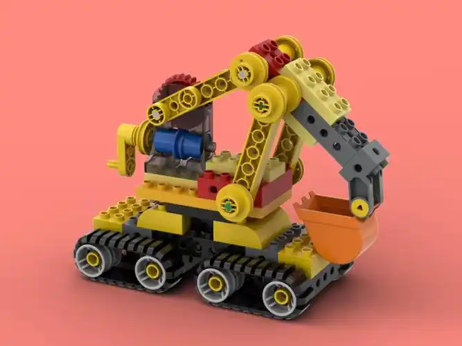 乐高大颗粒挖掘机坦克吉普车大雁塔等