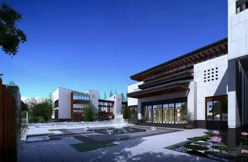 新中式办公楼效果图下载