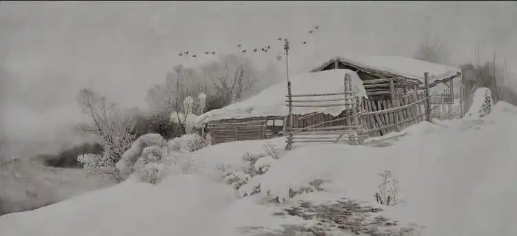 名家国画雪景作品