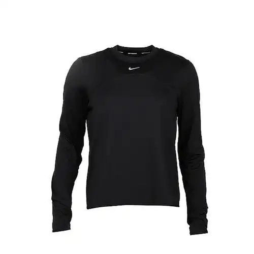 nike纯色运动休闲圆领长袖t恤女款黑色fb4298010