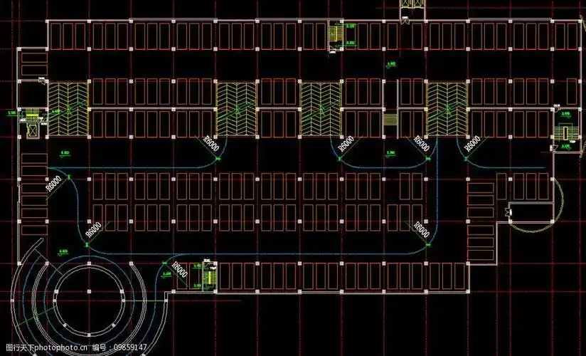 停车库二层平面图片