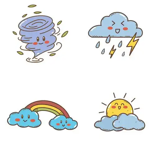 手绘天气表情小元素|插画|商业插画|汤小翼wing - 原创作品 - 站酷