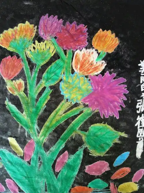 蜡彩画—百花盛开