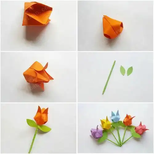 折纸花大全百合郁金香 手工折纸大全-普车都
