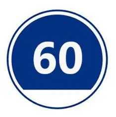 此标志为蓝底白圈,白色数字表示允许行驶的最低速度,且数字下方有类似