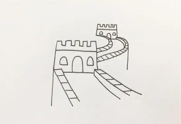 长城怎么涂色好看风景简笔画简笔画大全
