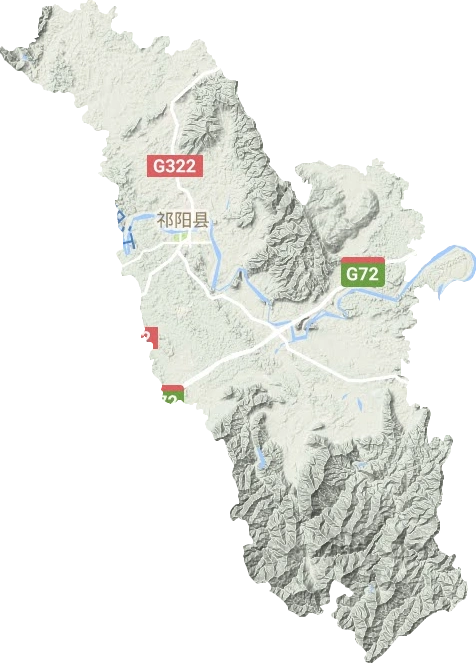 祁阳县高清地形地图