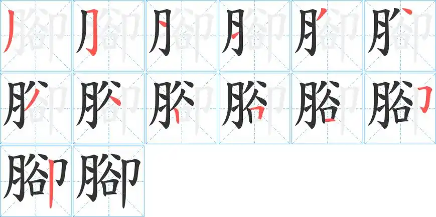 脚字笔顺