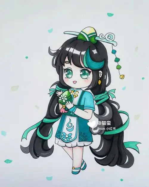 迷你世界青弦q版动漫人物端午节粽子女孩