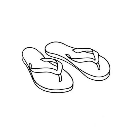 一双凉拖鞋的画法