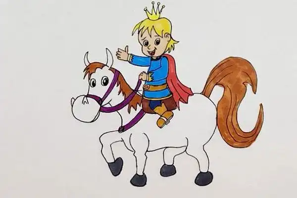 白马王子简笔画步骤白马王子怎么画
