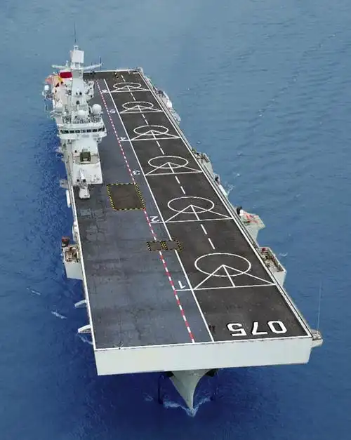 没有垂直起降战机将是075型两栖攻击舰的硬伤其实影响不大