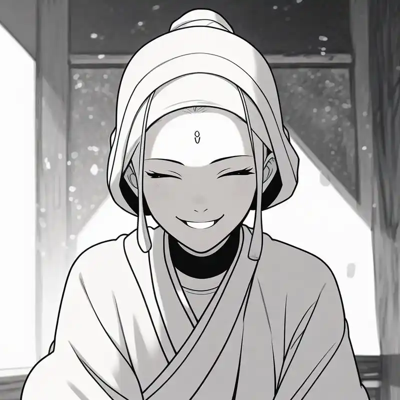 亲们,来看看这个打坐的小尼姑可爱头像吧!