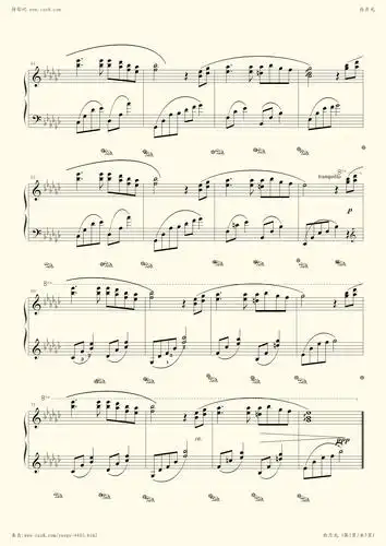 钢琴谱 - 白月光-独奏版