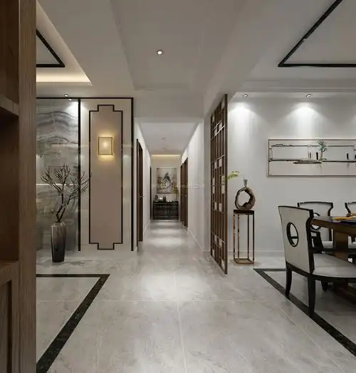 新中式简约家居石膏板吊顶装修效果图片