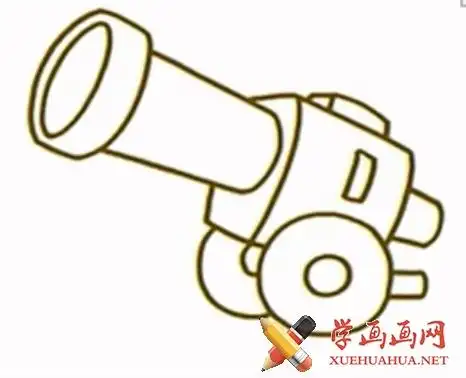 宝宝学画画视频全集第21集_《简笔画大炮的画法》