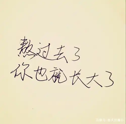 没有一个人的生活是容易的,熬过去!