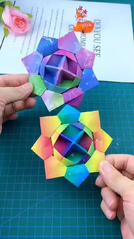 简单好玩的旋转陀螺折纸来啦!赶紧学起来.