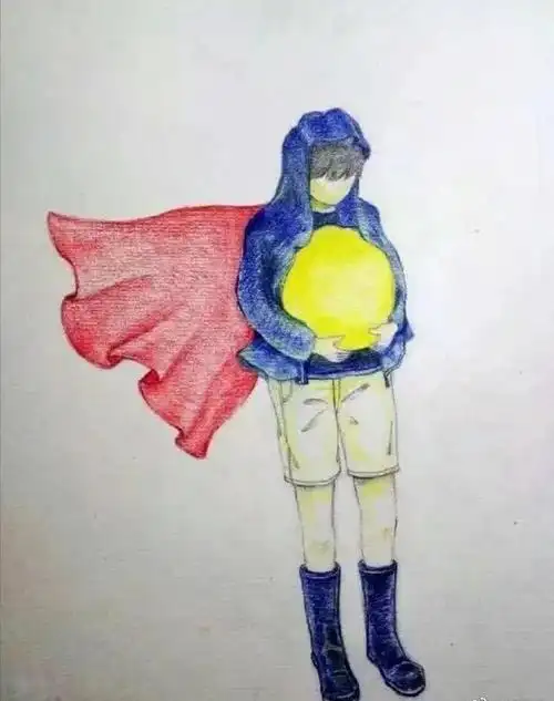 世界那么吵来看看肖战的手绘作品吧温暖童真太治愈