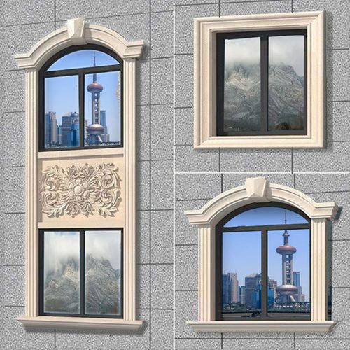 发泡陶瓷eps外墙装饰线条别墅窗户泡沫圆弧形窗套欧式窗框eps腰线