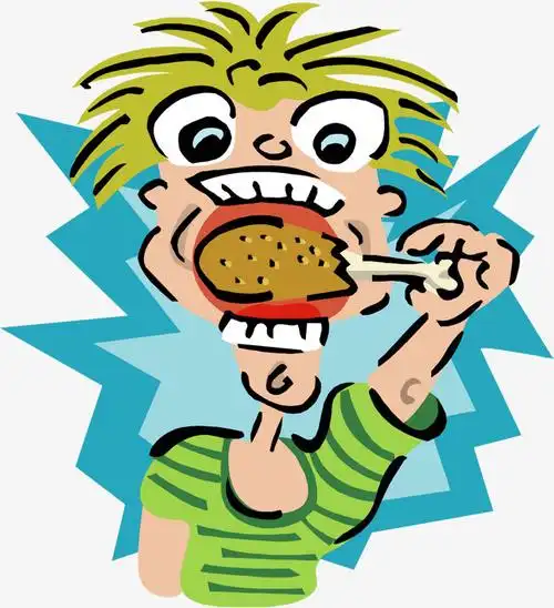 矢量卡通吃肉男1