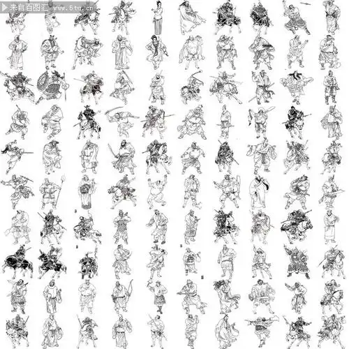 水浒108将线描图