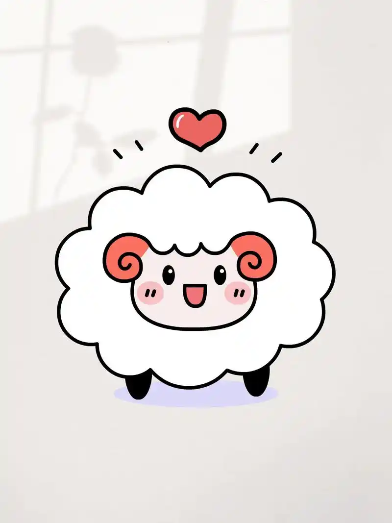 今天教你画只可爱的羊咩咩~可不是羊了个羊