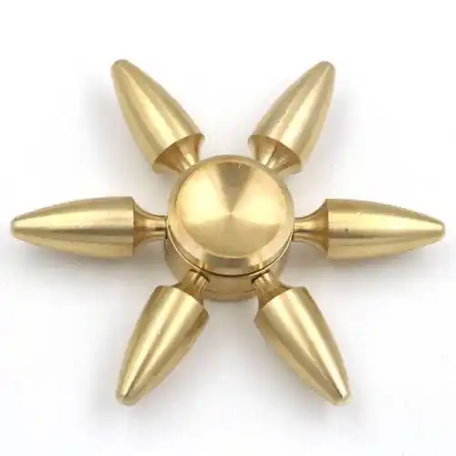 左轮指尖陀螺 金属高速长时间陀螺玩具减压玩具左轮子弹头水滴 八臂纯