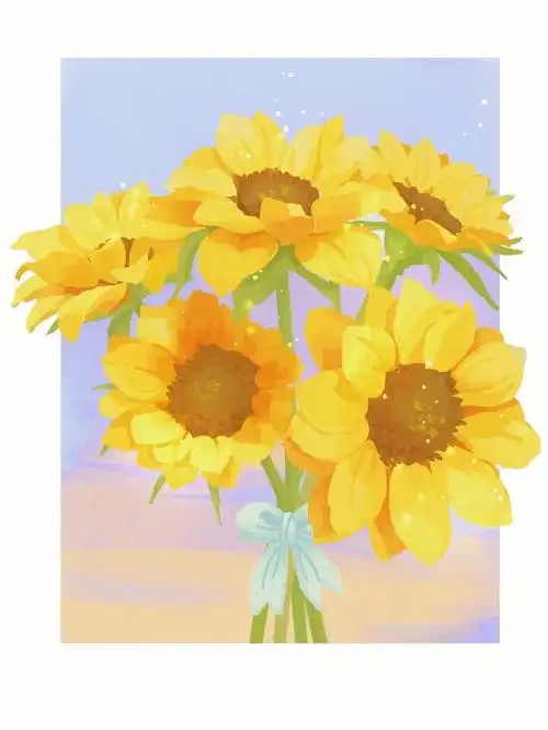 色彩60天挑战赛  #色彩搭配  #速涂  #向日葵  #寻找小红书绘画瘩神