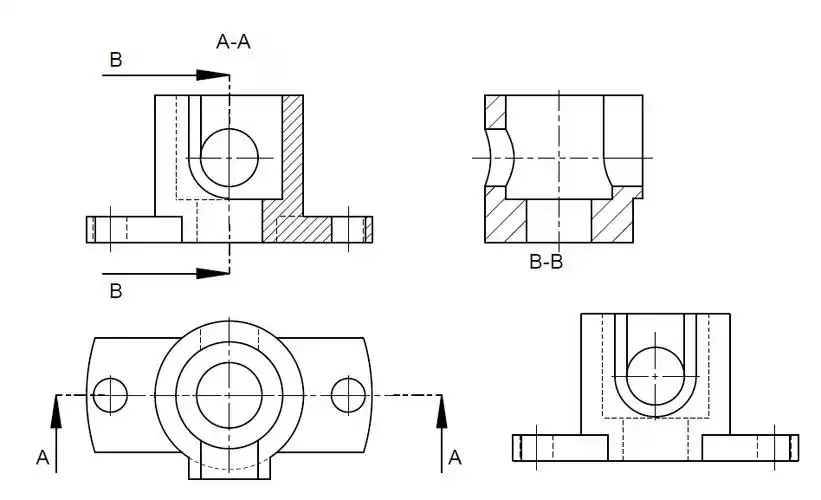 左视图的全剖视图怎么画,求高手画一下!