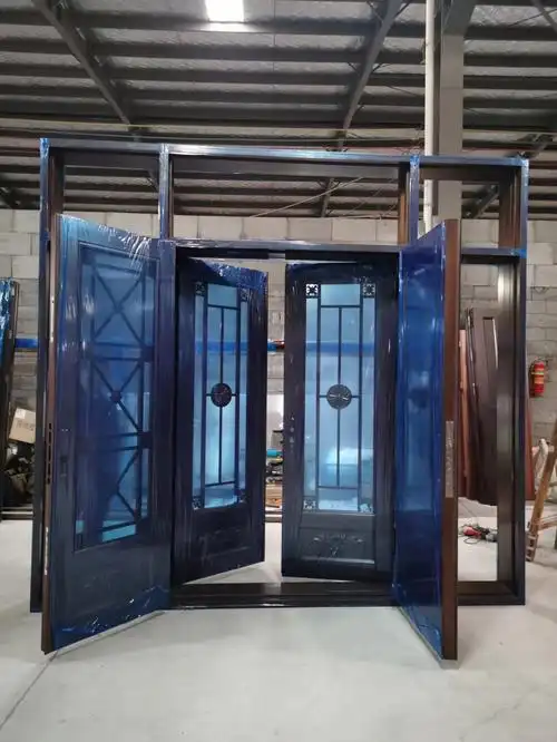 铝合金别墅大门进户门对开门四开门子母