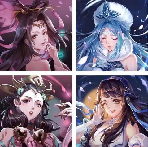 王者荣耀动漫头像四大美女系列