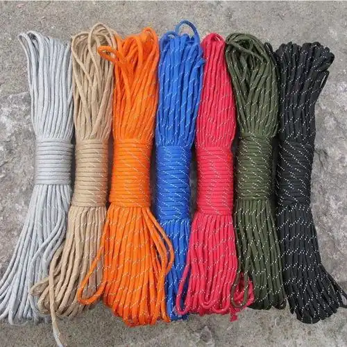 包邮31米捆装军规9芯反光伞绳/伞兵绳救生绳求生绳户外绳子逃生绳