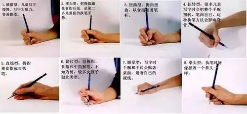 (错误的握笔姿势)