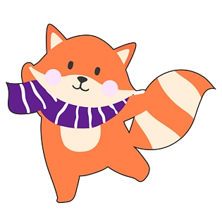 秋季动物橙色卡通戴围巾的狐狸