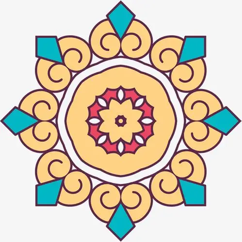 敦煌民族风花纹边框纹理图案素材【免抠元素png】-90设计网