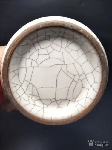 宋官窑金丝铁线双耳花鼓