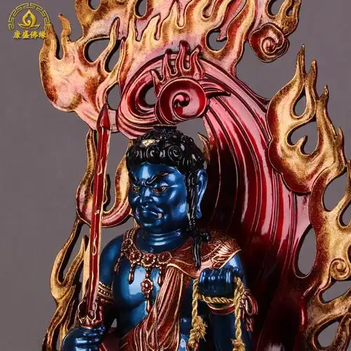 开光不动明王佛像摆件纯铜属鸡本命佛家居供奉不动尊菩萨铜像