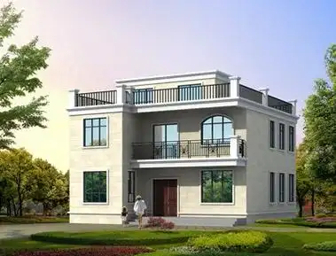 11x12米农村二层平顶楼房两层平顶小洋楼自建房设计图纸 - 乐美宅别墅