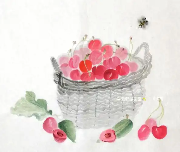 樱桃国画写生
