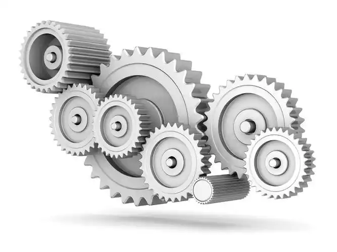 机械齿轮,在白色背景上孤立的机械齿轮