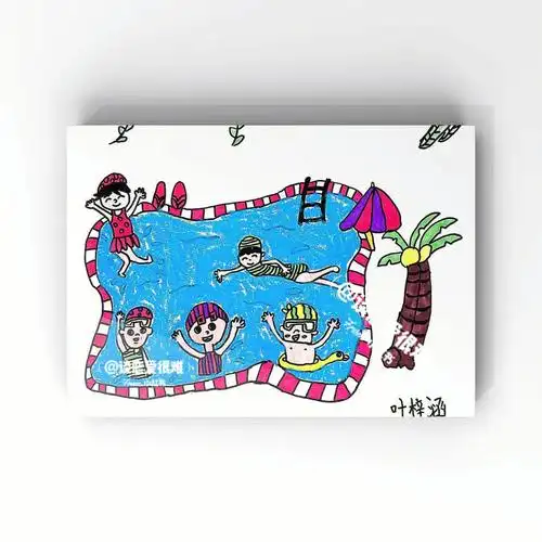 创意画  #游泳  #泳池  #夏日